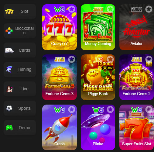Main screen of Geely Slots game page for PK players - 4